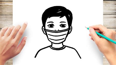 How To Draw People Wearing Mask Step By Step Youtube