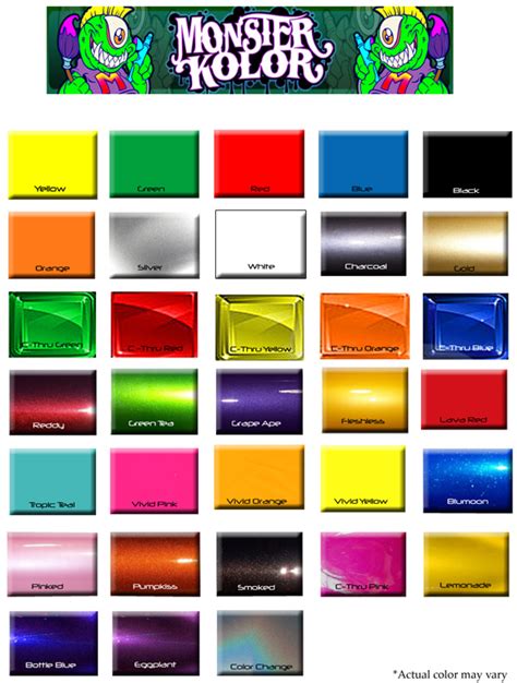 Paint Shop Colour Chart Automotive Color Chart Toyota Auto Paint