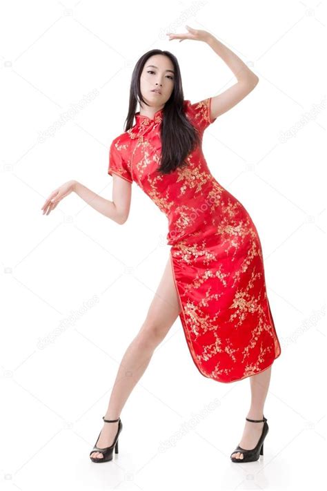 Sexy Chinese Woman Dress Traditional Cheongsam Stock Photo By Elwynn