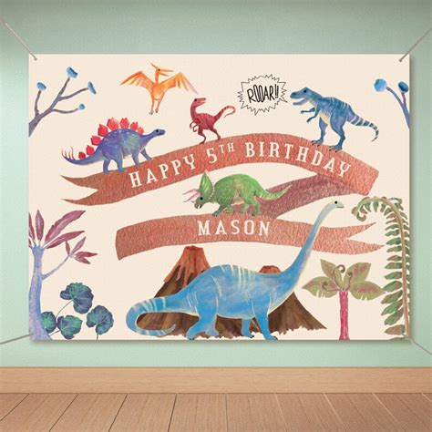 Dinosaurs Backdrop Printable Prehistoric Party Backdrop Etsy