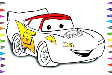 Cars 2 Lightning Mcqueen Coloring Pages | Hakume Colors
