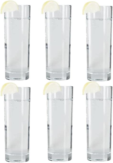 6x Extra Tall Highball Drinking Cocktail Glasses Tall Cocktail Glass Set 315 Ml