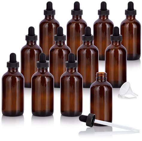 Buy 4 Oz Amber Glass Boston Round Dropper Bottle Online At Lowest Price