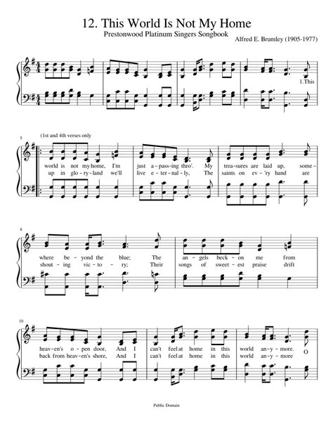 12 This World Is Not My Home Sheet Music For Piano Download Free In