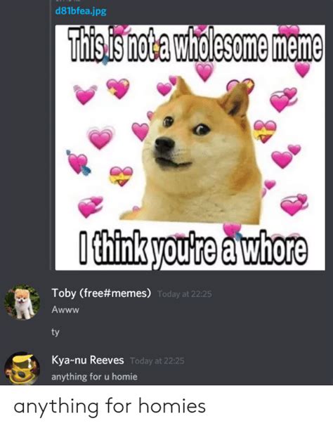 D81bfea This Is Nota Wholesome Meme Othink Youre A Whore Toby Free
