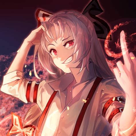 1024x1024 Fujiwara No Mokou Hd Touhou Art 1024x1024 Resolution