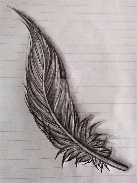 Feather Sketch By Primeval Wings More Feather Sketch Feather Drawing
