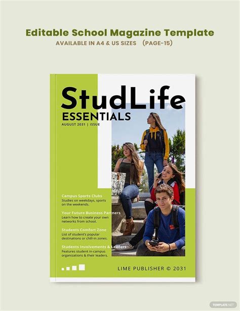 Editable School Magazine Template Download In Word Apple Pages