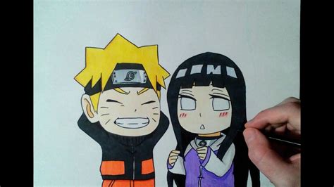 Speed Drawing Chibi Naruto And Hinata Youtube