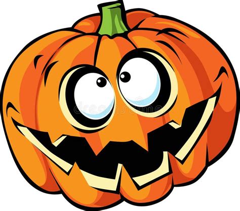 Scary Halloween Pumpkin Cartoon Isolated On White Background