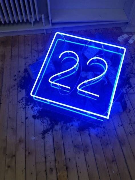 Stephen Thorpe Art Neon Rosa Blue Aesthetic Number 22 Aesthetic Neon