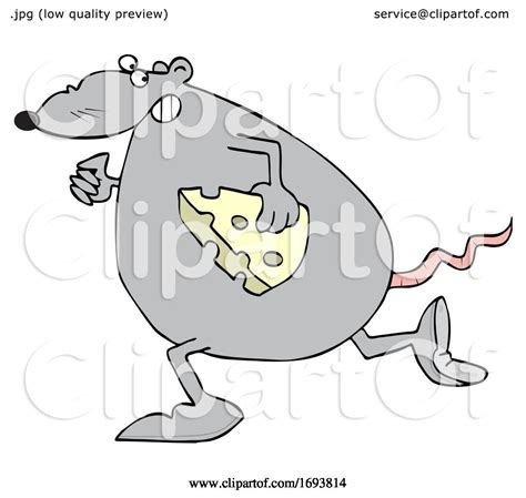 Cartoon Fat Rat Stealing Cheese By Djart 1693814
