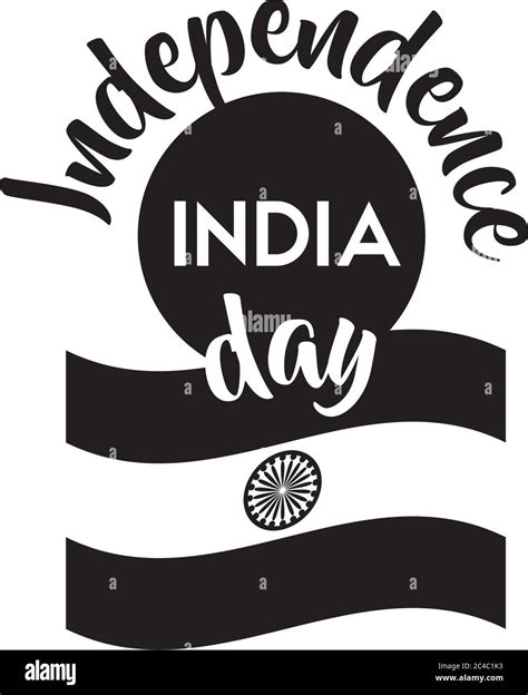 India Independence Day Celebration With Flag Silhouette Style Vector