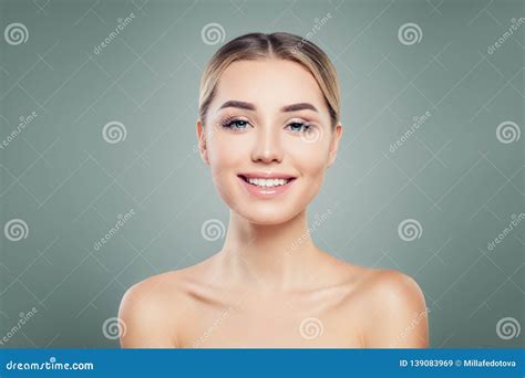 Young Woman With Cute Smile Beautiful Smiling Model Portrait Stock