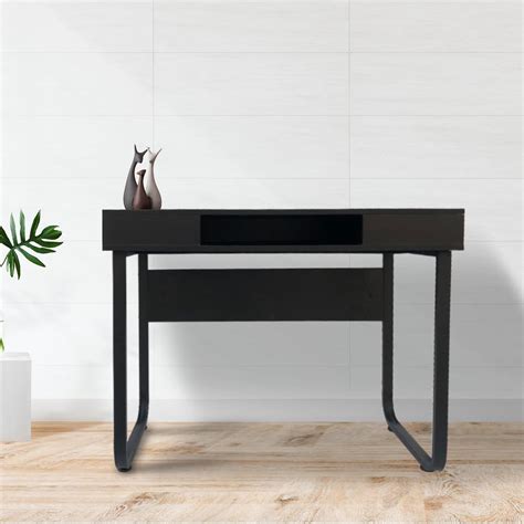 Bureau Computer Tafel Stoer Sidetable Industrieel Modern Zwart Metaal Zwart Hout Bol Com