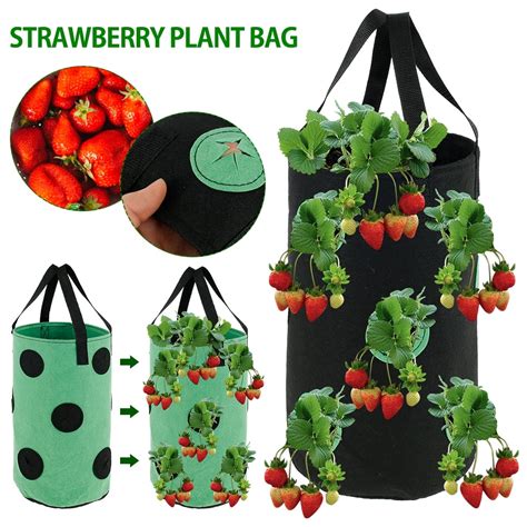 Willkey Strawberry Planting Pot Container Plant Grow Bags Home Hanging