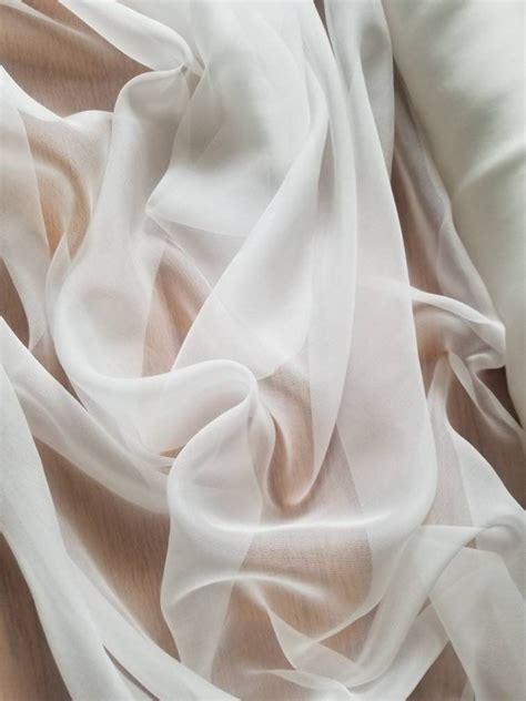 100 Silk Chiffon Off White 45 Wide Usable For Apparel And Interior