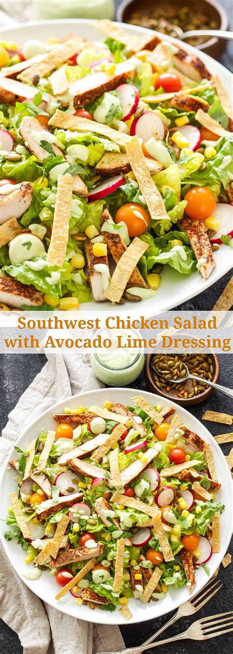 Use up leftovers in a healthy and filling chicken salad. Southwest Chicken Salad with Avocado Lime Dressing ...