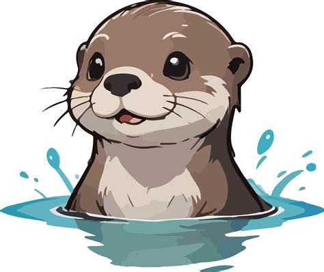 Ai Generated Cute Otter Cartoon 34881314 Png