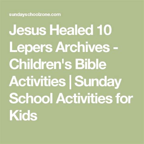 Jesus Healed 10 Lepers Archives Childrens Bible Activities Sunday