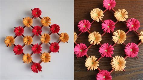 This incredible wall was done with wall decals. Paper Flower Wall Hanging - DIY Hanging Flower - Wall Decoration ideas - YouTube