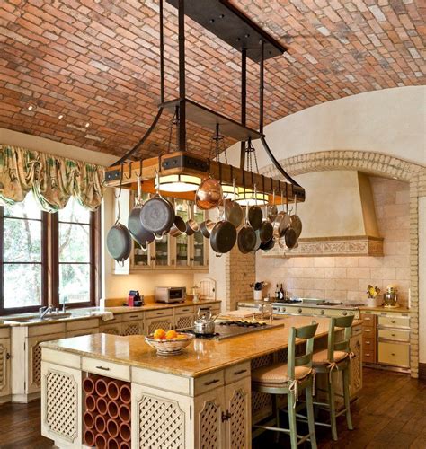 The pot racks are constructed from old dutch crafts a variety of pot racks in ceiling, wall mounted and freestanding styles, steel worx. 10 Smart Places to Put a Pot Rack | Mediterranean kitchen ...