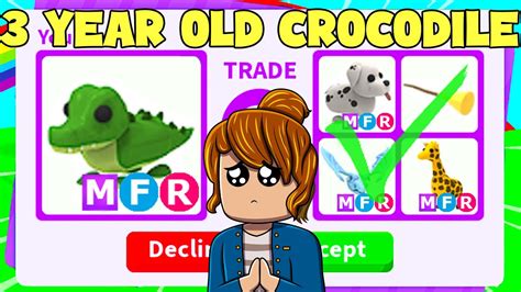 I Traded A Mega Neon Crocodile Adopt Me Youtube