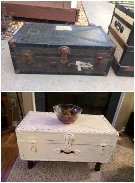 Vintage Military Trunk Repurposed Into A Coffee Table Coffee Table