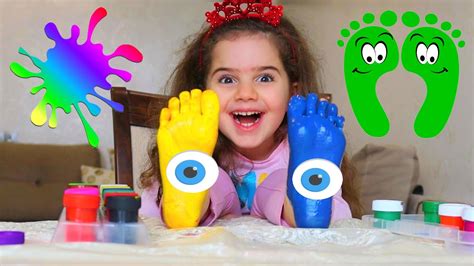 Learn Colors For Kids With Feet Painting I Feet Art I Footprint