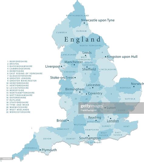 England Vector Map Regions Isolated High Res Vector Graphic Getty Images