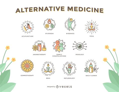 Alternative Medicine Icon Set Vector Download