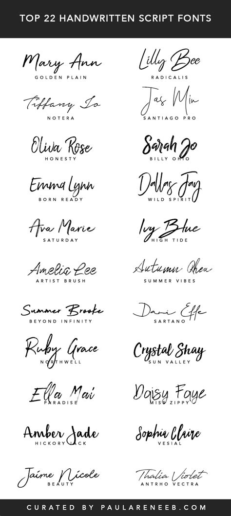 Top 22 Best Handwritten Script Fonts For Personal And Business Branding