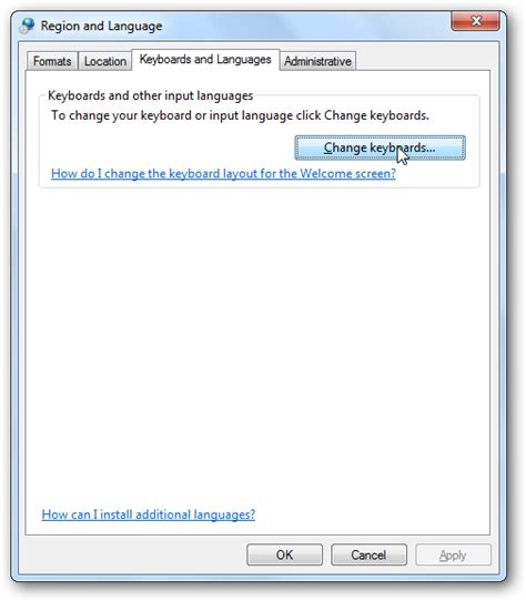 Add keyboard languages to XP, Vista, and Windows 7