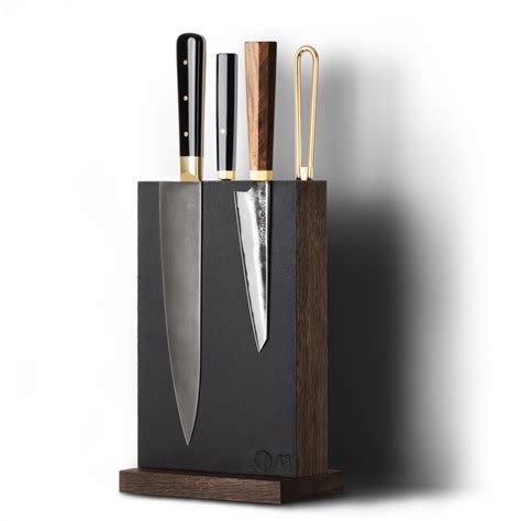 Leather And Oak Magnetic Knife Block An Ls626 Kitchen Collaboration