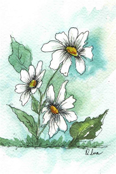 Simple Watercolor And Ink Flowers How To Do Thing
