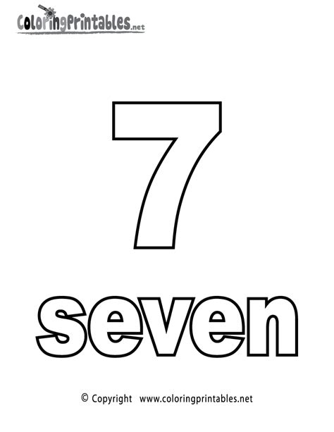 Number Seven Coloring Page - A Free Math Coloring Printable | Math