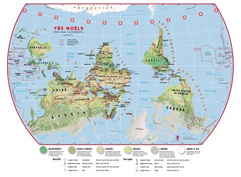 Primary Upside Down World Wall Map Environmental World Wall Maps