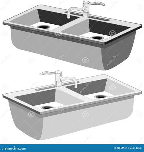 Kitchen Sink Vector Illustration On White Background Transparent And