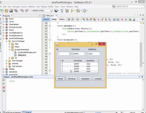 Manejo De Tabla En Java Youtube