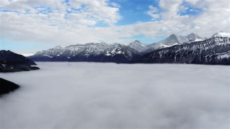 Clouds Over The Snowy Mountains With Lake Image Free Stock Photo