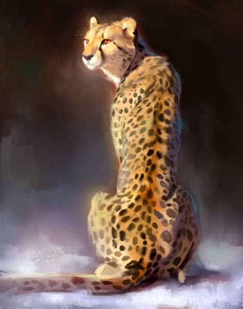 Cheetah By Tehchan Cheetah Drawing Animal Drawings Animal Paintings