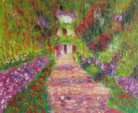 Framed Monet Garden At Giverny Repro Quality Hand Painted Oil Painting
