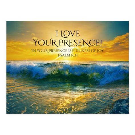 I Love Your Presence Psalm Custom Ocean Postcard Christian