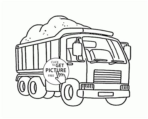 Download Cute Truck Loaded with Sand coloring page for kids ...