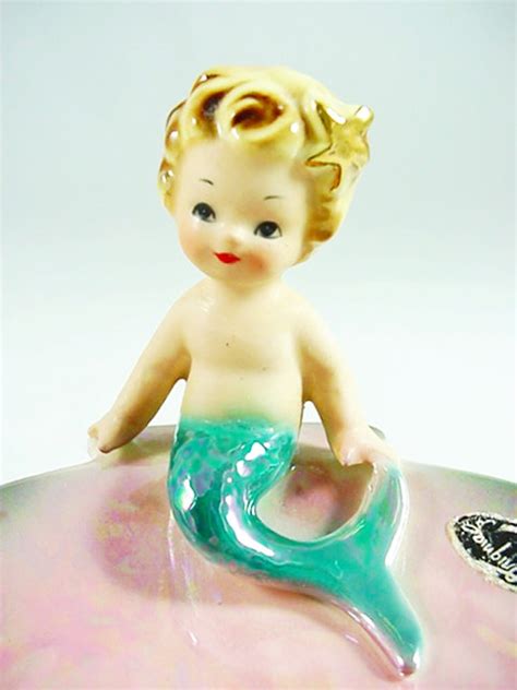 Mint Vintage Josef Originals Mermaid Soap Dish Figurine Antique