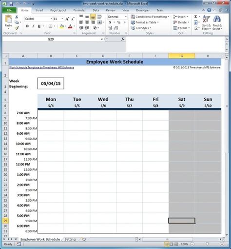 Blank Weekly Ampm Schedule Template Calendar