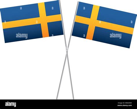swedish flag in pole crossed stock vector image and art alamy