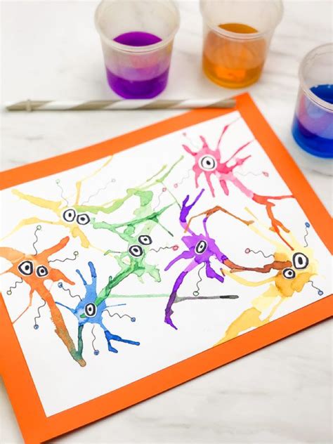 Make This Cute Germ Blow Painting Art With Straws Blow Painting Art