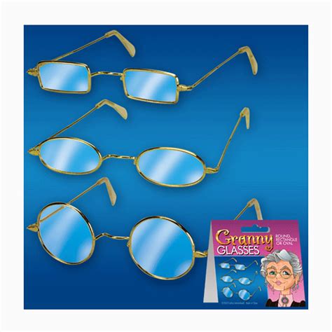 old lady granny assorted lens shape 12pc costume glasses gold one size