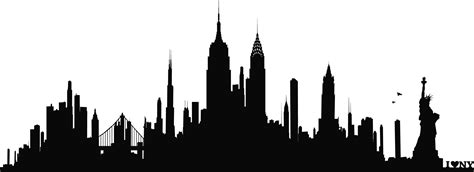 New York City Skyline Silhouette Wall Decal Phonograph Record